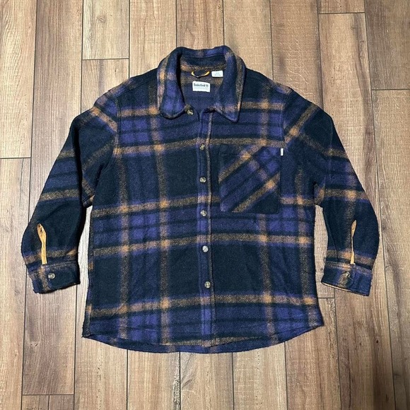 Timberland purple and orange fleece flannel button up shirt‎ size medium - Picture 1 of 4